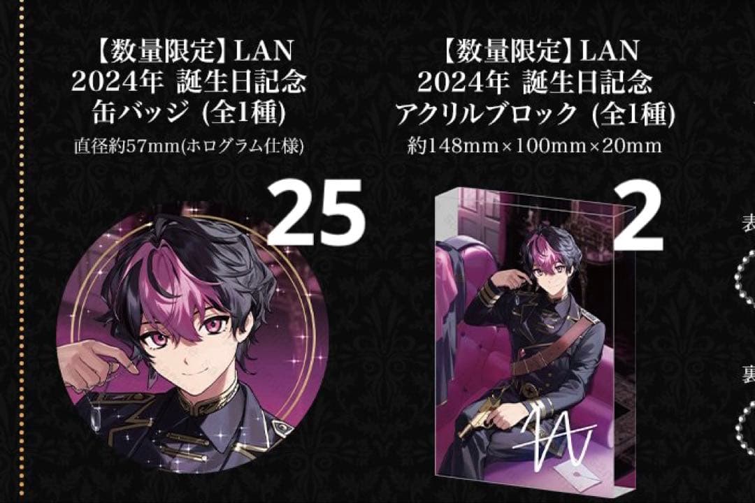2024年 誕生日グッズ LAN アクリルブロック 缶バッジ シクフォニ