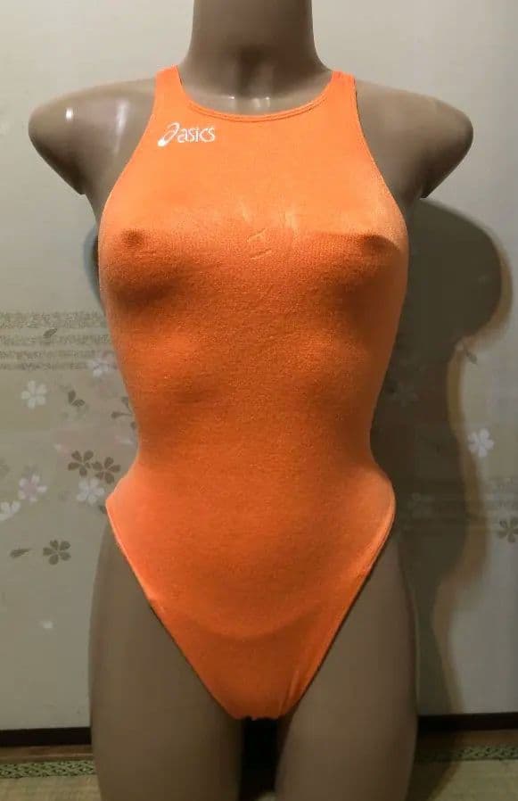 asics 競泳水着 オレンジ - メルカリ