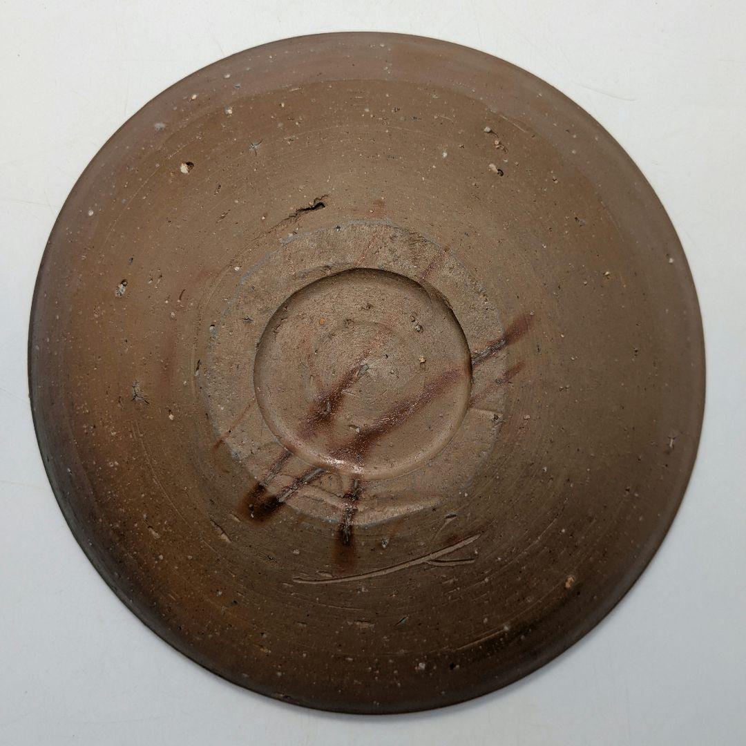 人間国宝 藤原雄 備前焼 緋襷中皿 共箱 和食器 菓子器 菓子鉢 菓子皿