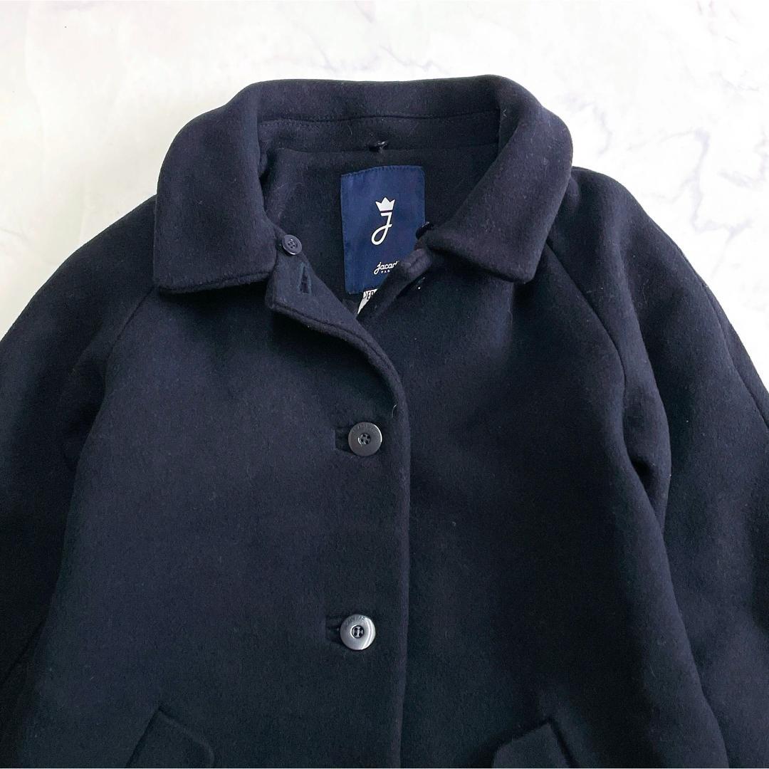 美品 ジャカディ ウールコート 赤ファー付 フード付 3way 128cm 8A