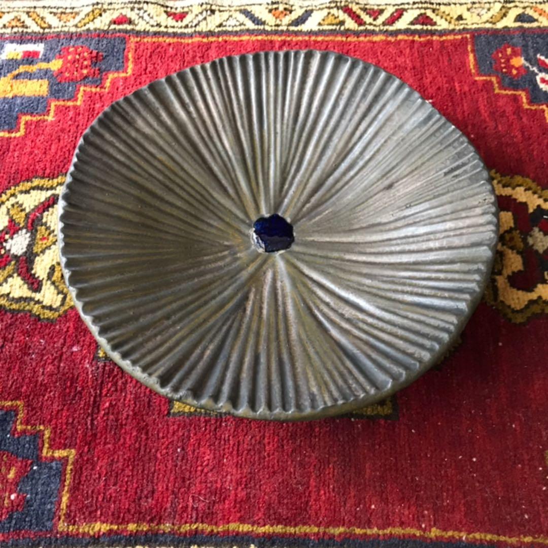 銀彩 花器 飾り皿 鼎窯 美術品・アンティーク・コレクション