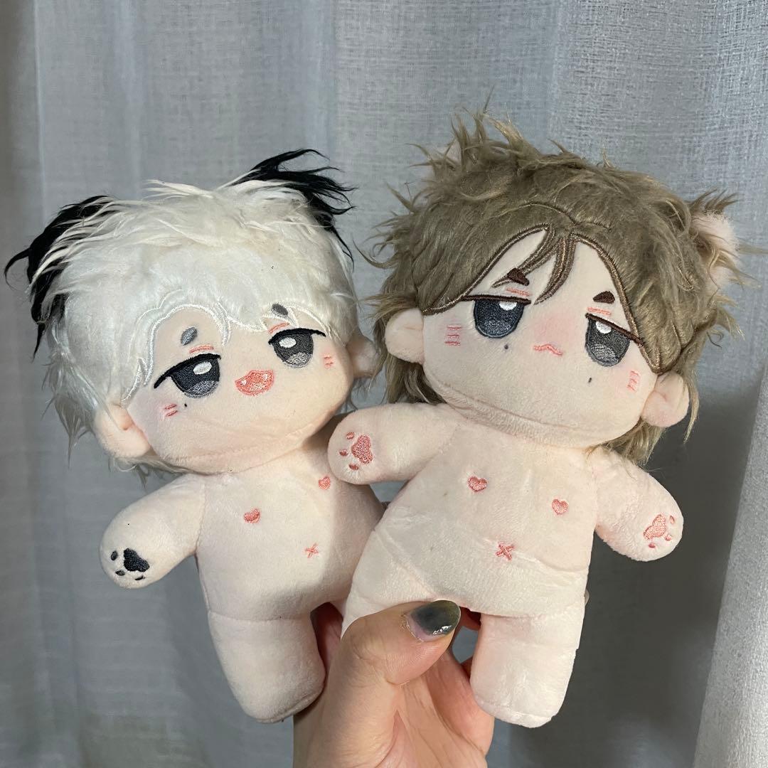 坨柱 15cm着せ替えぬいぐるみ2体セット 服2セット付き 龔俊 張哲瀚