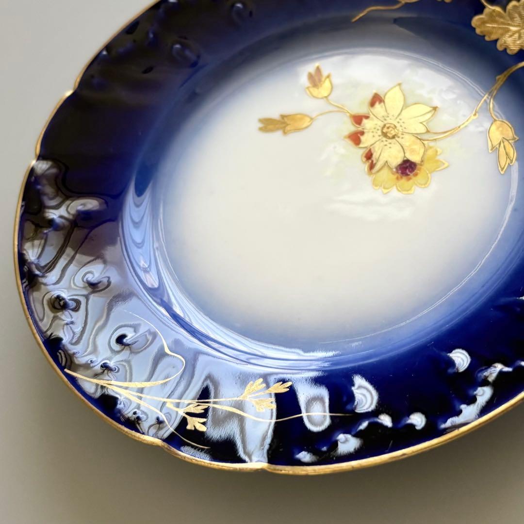 ロイヤルウースター コバルトブルー 金彩 装飾 プレート 英国製 高級