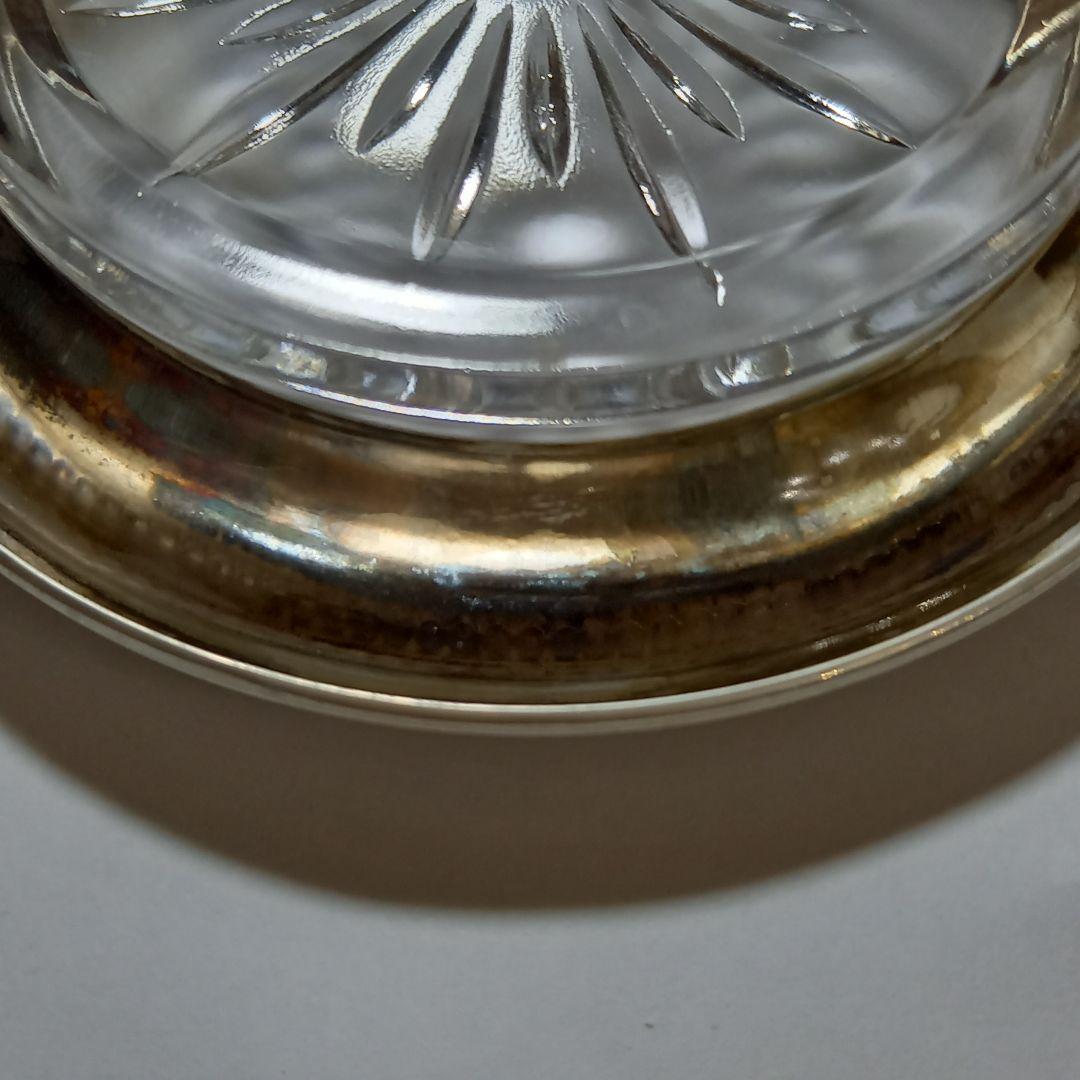 クリスタルガラス製工芸品 直径97.54mm スターリングシルバー