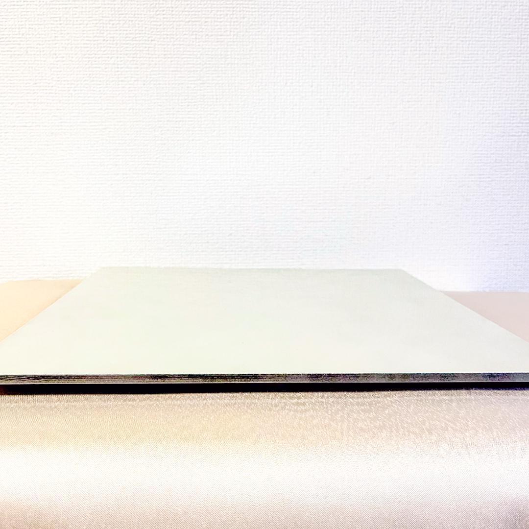 ★新品未使用 超美品 ★リバーシブル折敷　ガンメタリック✖️メタリックホワイト