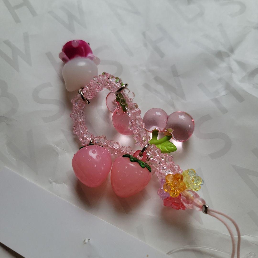 HELLOKITTYストラップフルーツビーズ2001年平成レトロ入手困難キティ