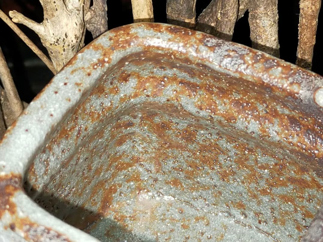 ♥長谷川青峯 火入 鼠志野 共箱付き 志野 湯飲み 湯呑み 骨董 古玩