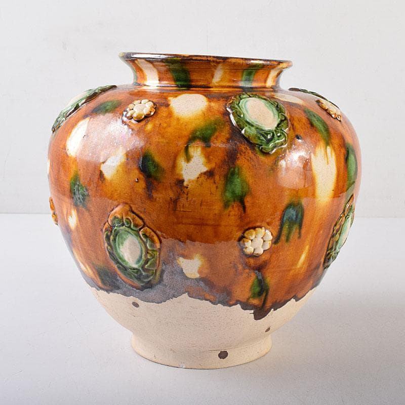 中国 唐三彩 丸壺 C R8655H