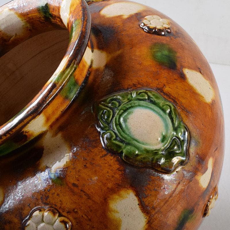 中国 唐三彩 丸壺 C R8655H