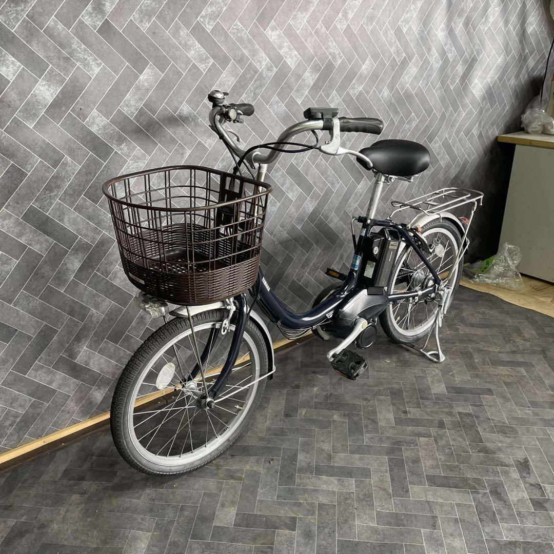 電動アシスト自転車 ネイビー 前カゴ付き