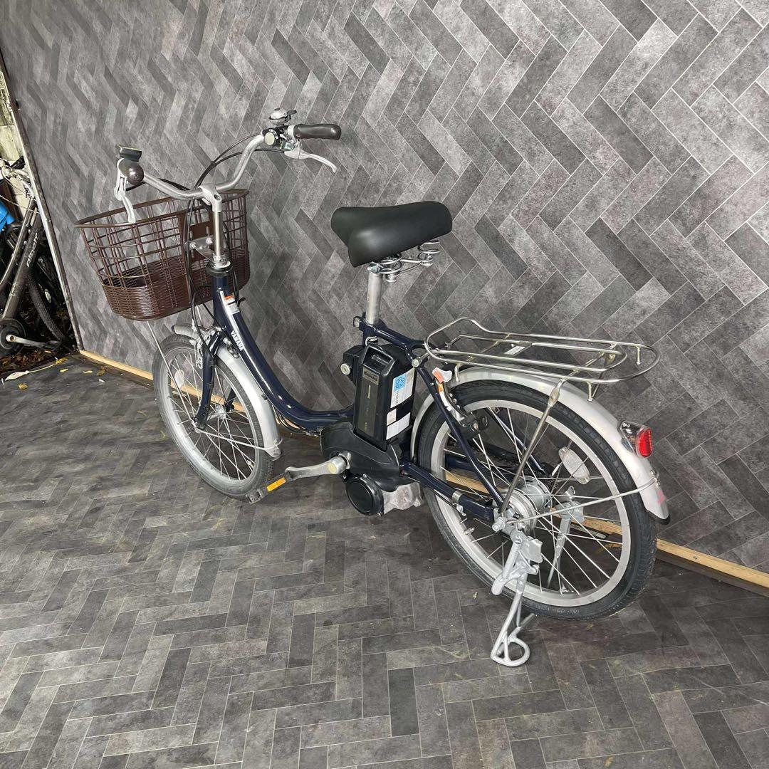 電動アシスト自転車 ネイビー 前カゴ付き