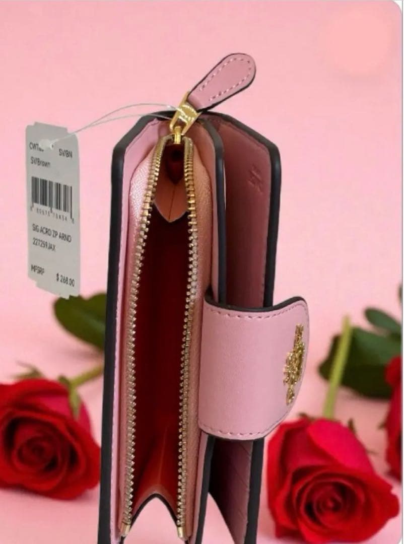 COACH 【新品】二つ折り財布 ピンク