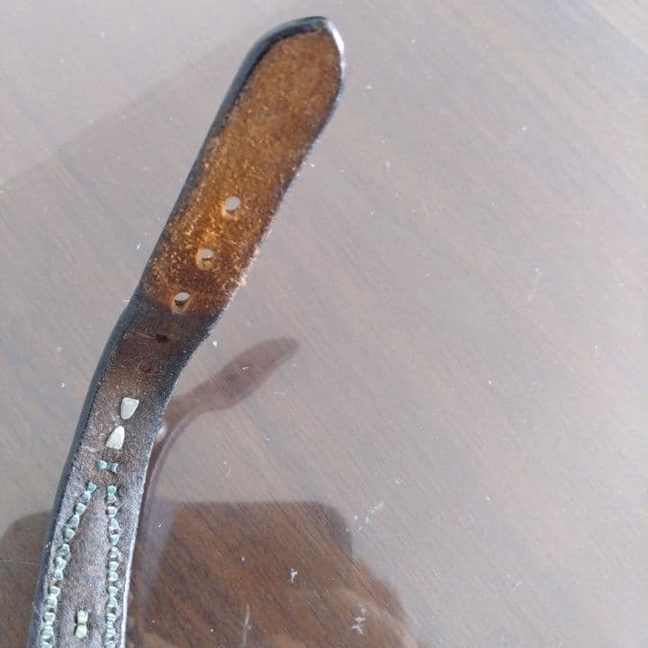 ウルフズヘッド⭐︎15㎜スタッズレザーブレスレット⭐︎ブルー