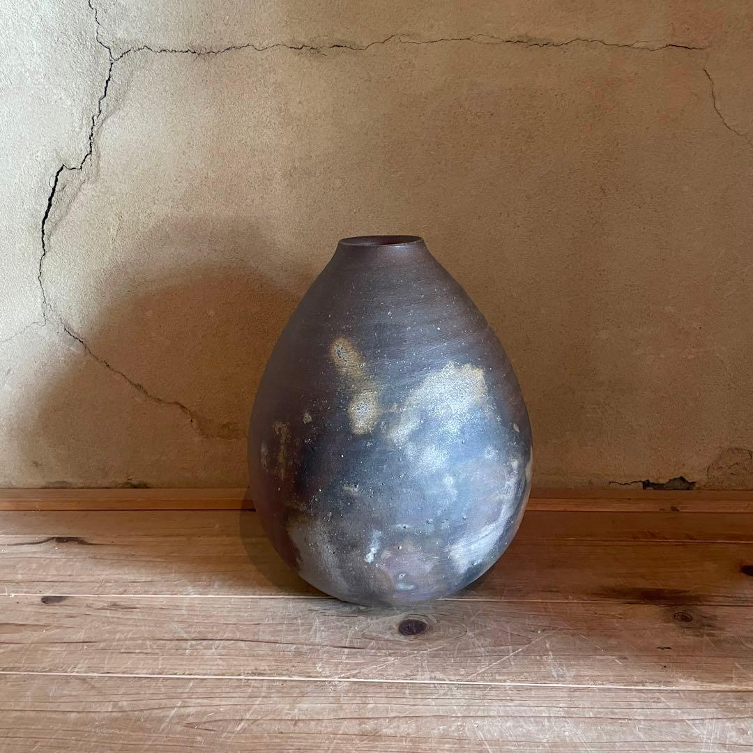 備前焼伊勢崎淳壷大高さ30㎝共箱付き人間国宝古物22.10.23