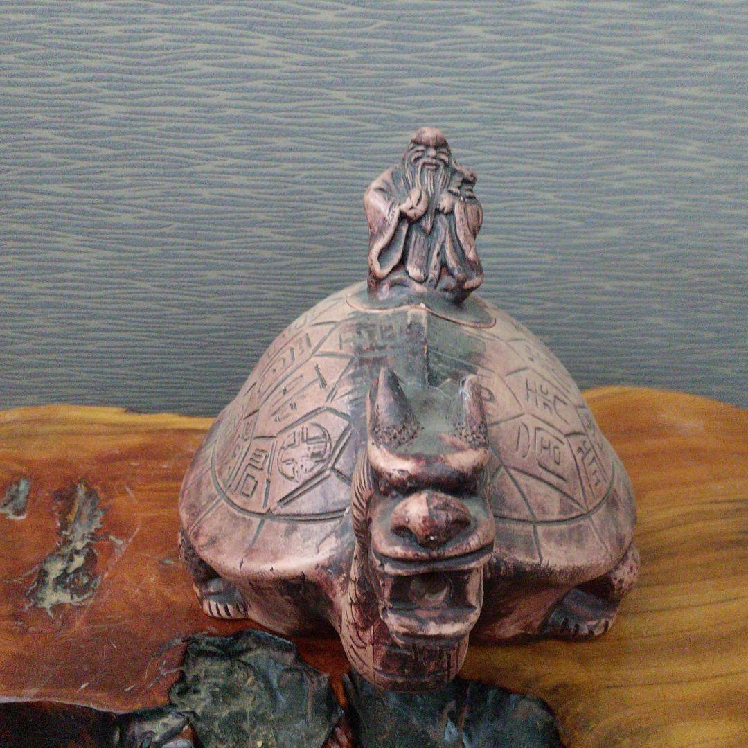 中国古美術/朱泥紫砂寿老人蓋玄武水柱/北の玄武/四神/四獣/霊獣