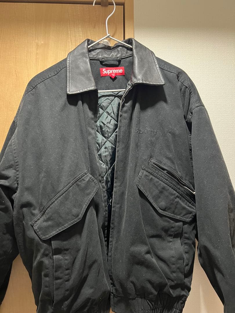 Supreme Leather Collar Utility Jacket