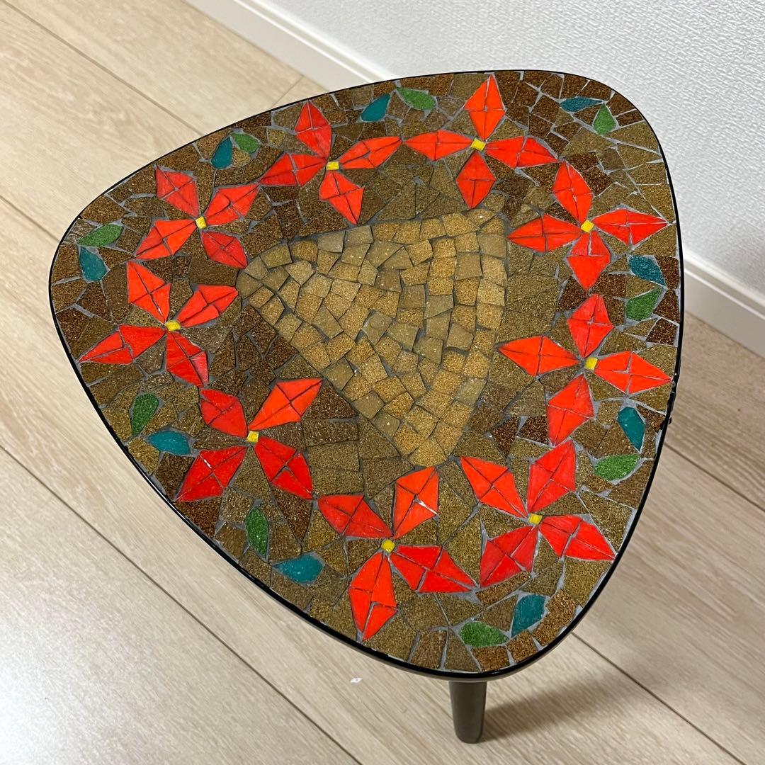 す16【ビンテージ】レトロデザインがかわいいタイルテーブル Japan す