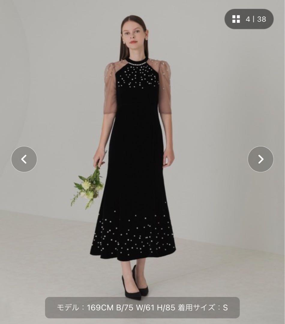 leja エレガント ブラック マキシドレス S