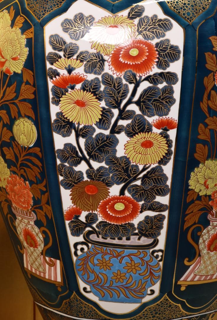 有田焼 舞右衛門 作 「 古伊万里 飾壺 」 沈香壷 高114cm BK061