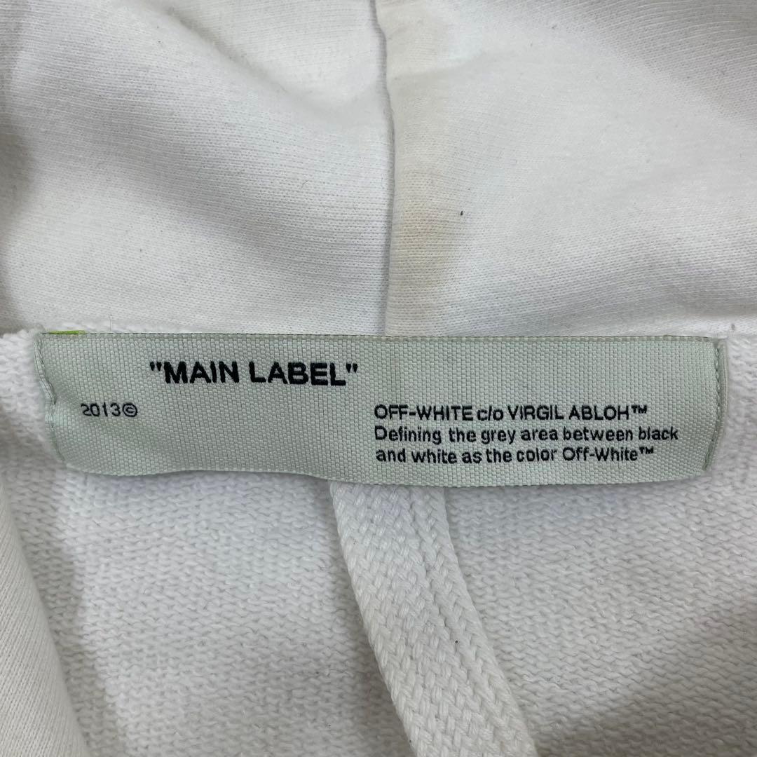 off-white レイヤードパーカー　フーディー　XL相当　ホワイト