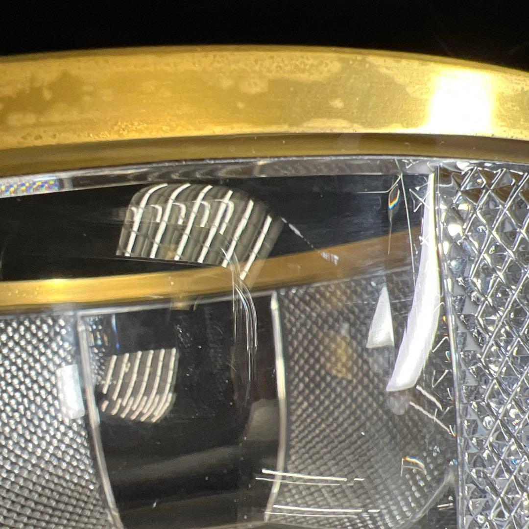 春海バカラ 金彩切子鉢 口径約21.5㎝ 東Y7-1217☆1F