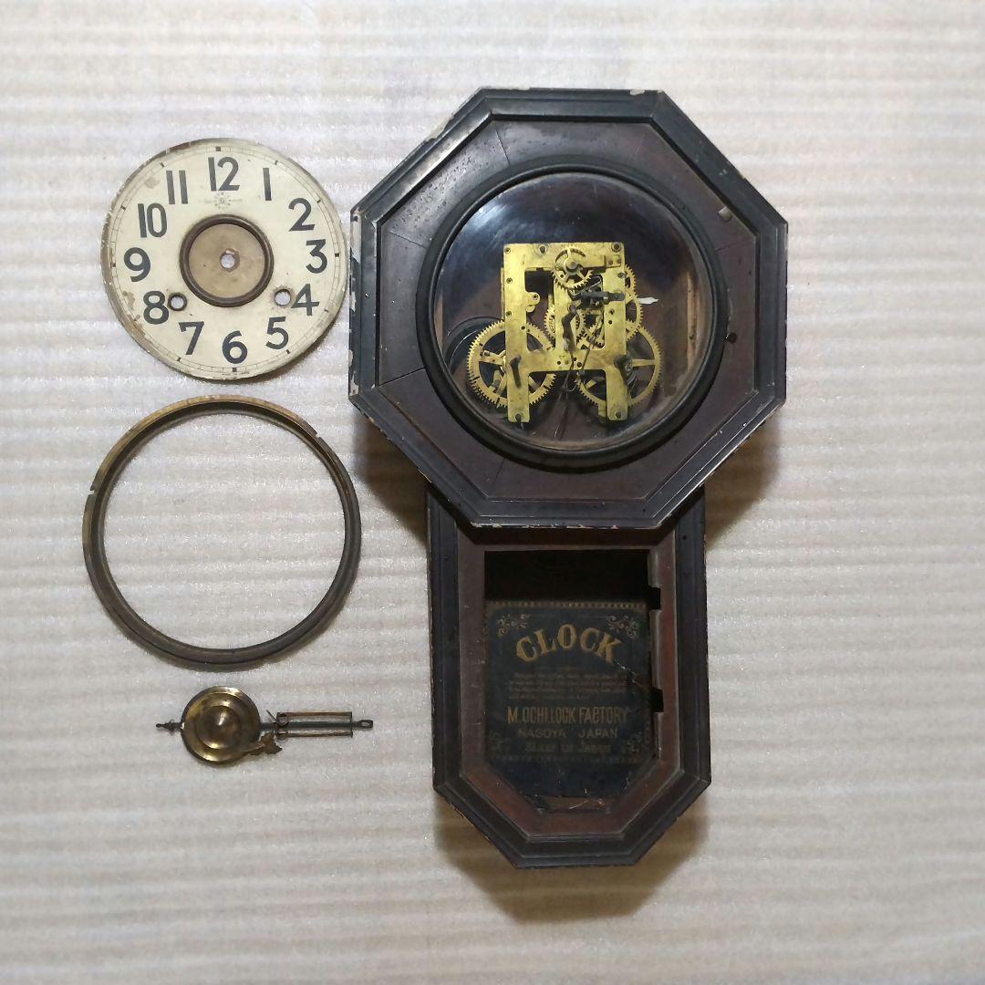 八角ゼンマイ式振り子時計 大正 舶来ゼンマイ入特製品 アンティーク