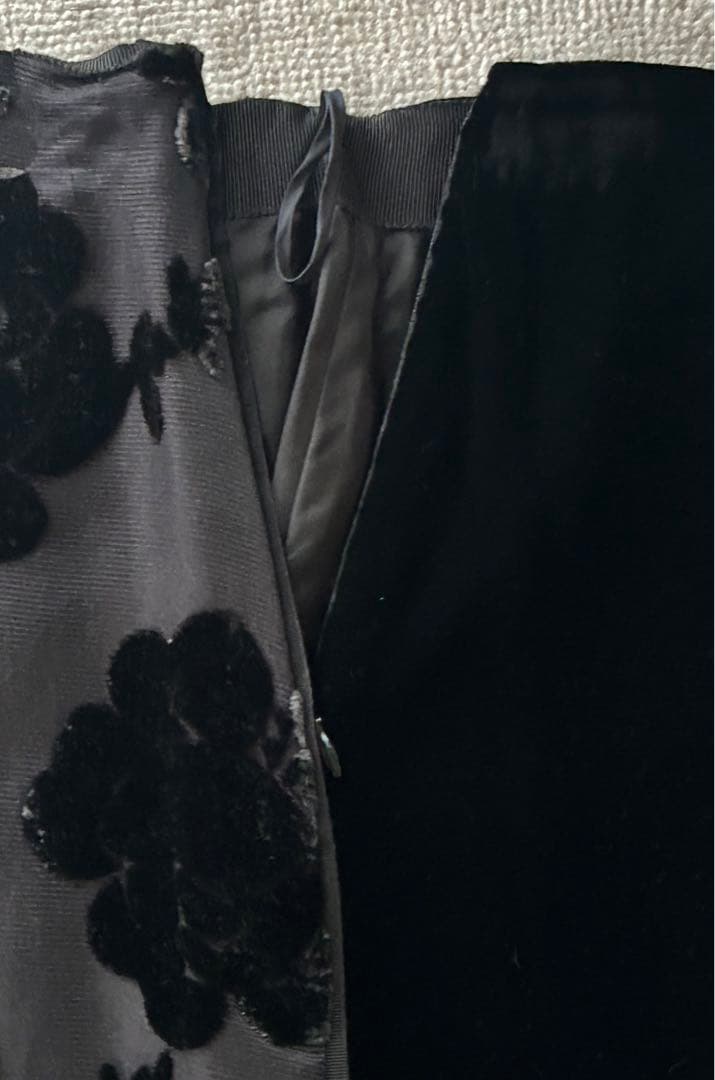 専用 Rakutao様　PRADAプラダ　花柄刺繍 ベルベット シルクスカート