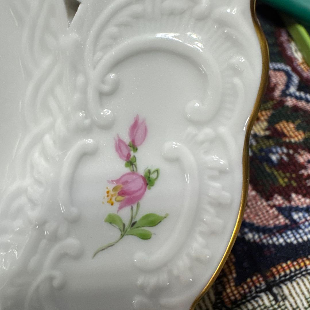 マイセン MEISSEN ピンクローズ 透かしプレート 飾り皿