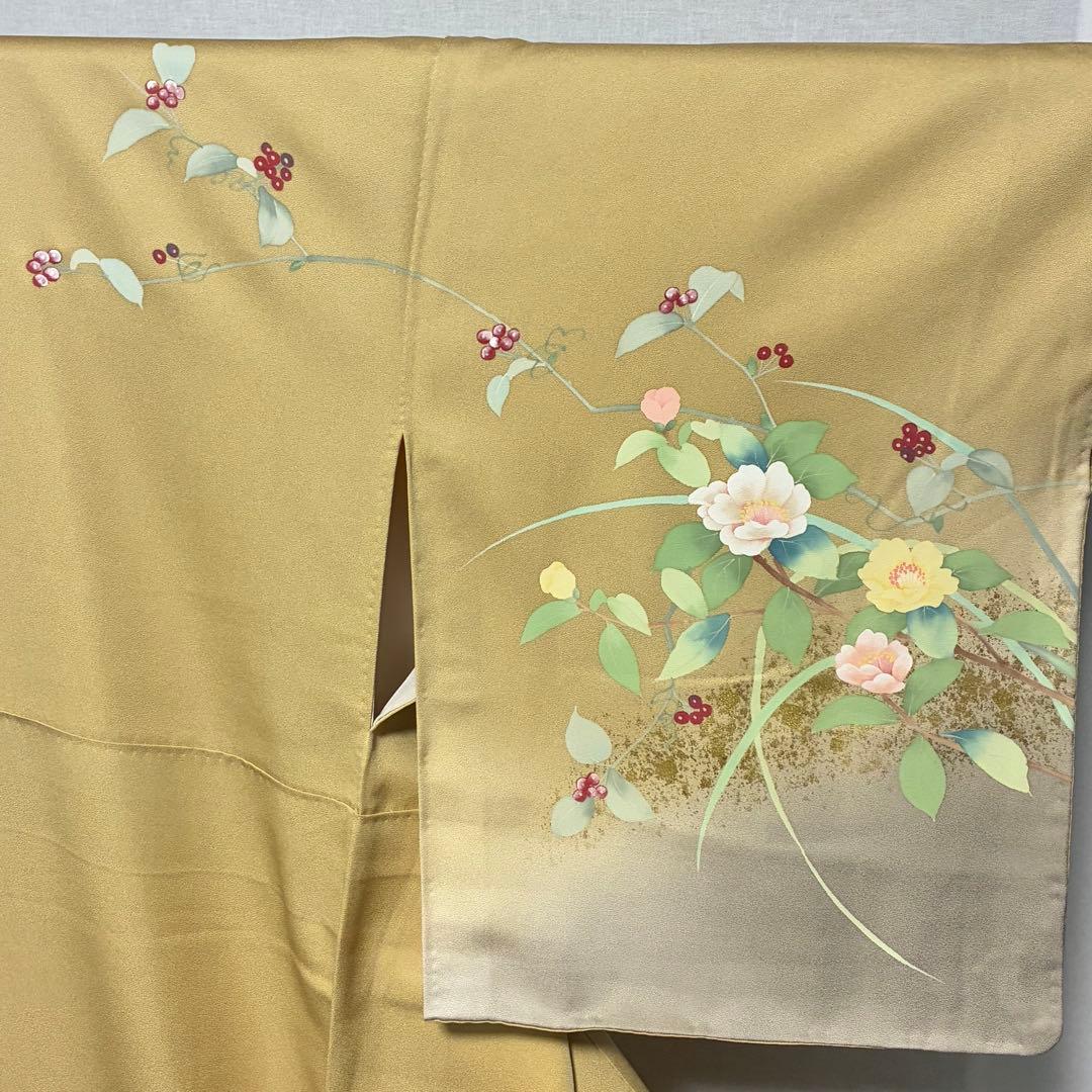 D200 訪問着 花模様 正絹 着物 袷 しつけ糸付き未使用極美品 - メルカリ