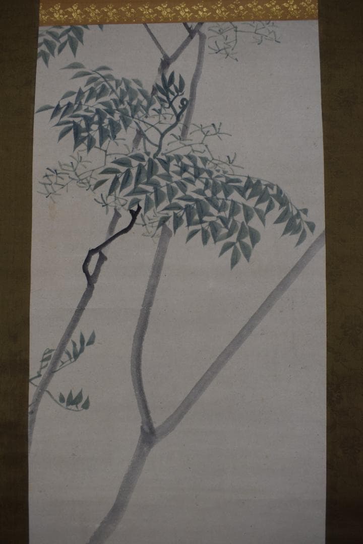 松村景文/蝶之図/花蝶図/掛軸/名家伝来/Z-517