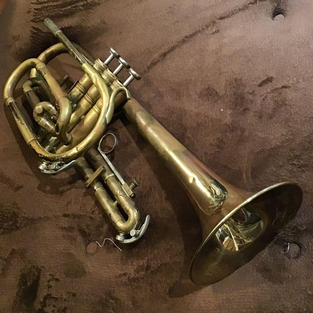 f)KING 603 コルネット キング　ピストン、抜き差し管動作良好