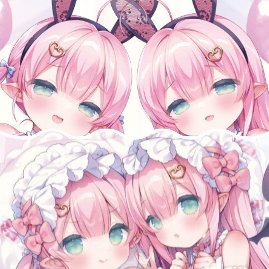 うさ城まに 双子さきゅばすちゃん B2タペストリー セット ♥ うさ城ま