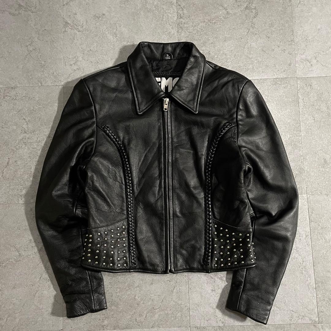Y2K レザー ライダース ジャケット archive パンク グランジ 本革