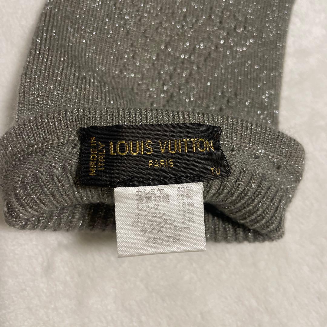 美品☆LOUISVUITTON ルイヴィトングレー 手袋グローブダミエモノグラム