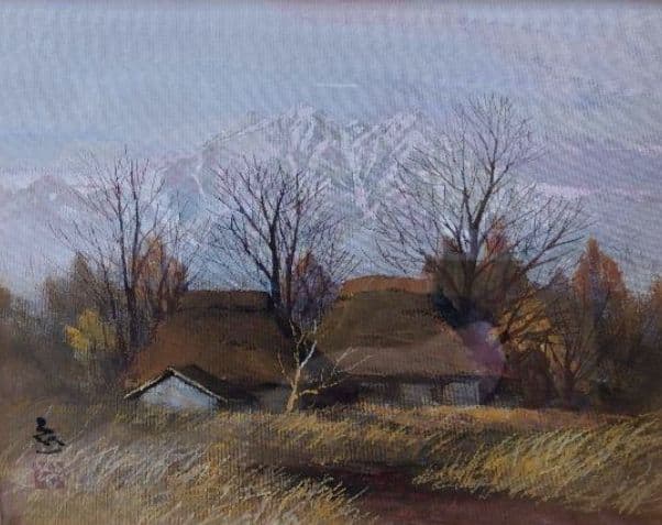 榎本 良一 （鹿島槍） 真筆水彩画 絵画 油絵 山岳 - メルカリ