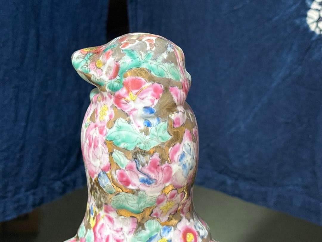 中国　景徳鎮1950年代製　浄瓶観音像　高さ約51.3cm 粉彩　送料込1218