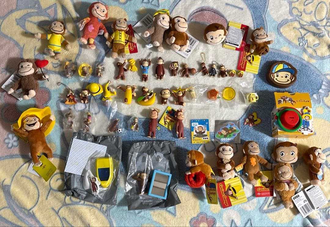 おさるのジョージ ぬいぐるみ マスコット バッグ フィギュア セット