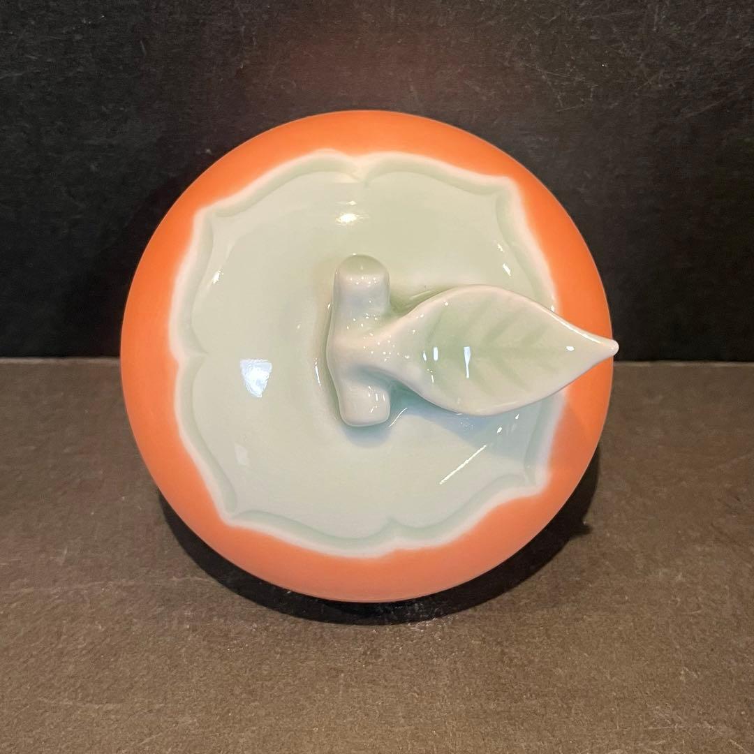 未使用 人間国宝 井上萬二「彩釉 柿 香合」共箱共布陶歴あり - メルカリ