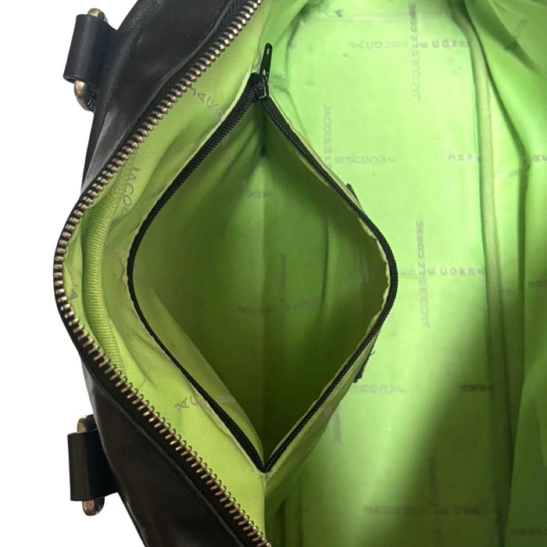 ジャックルコー　リスボン　ボストンバッグ　レザー　ブラック　A4収納可　保護袋