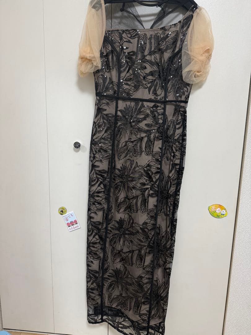 ドレス 「LEJA」アシンメトリーシアーフラワードレスワンピース