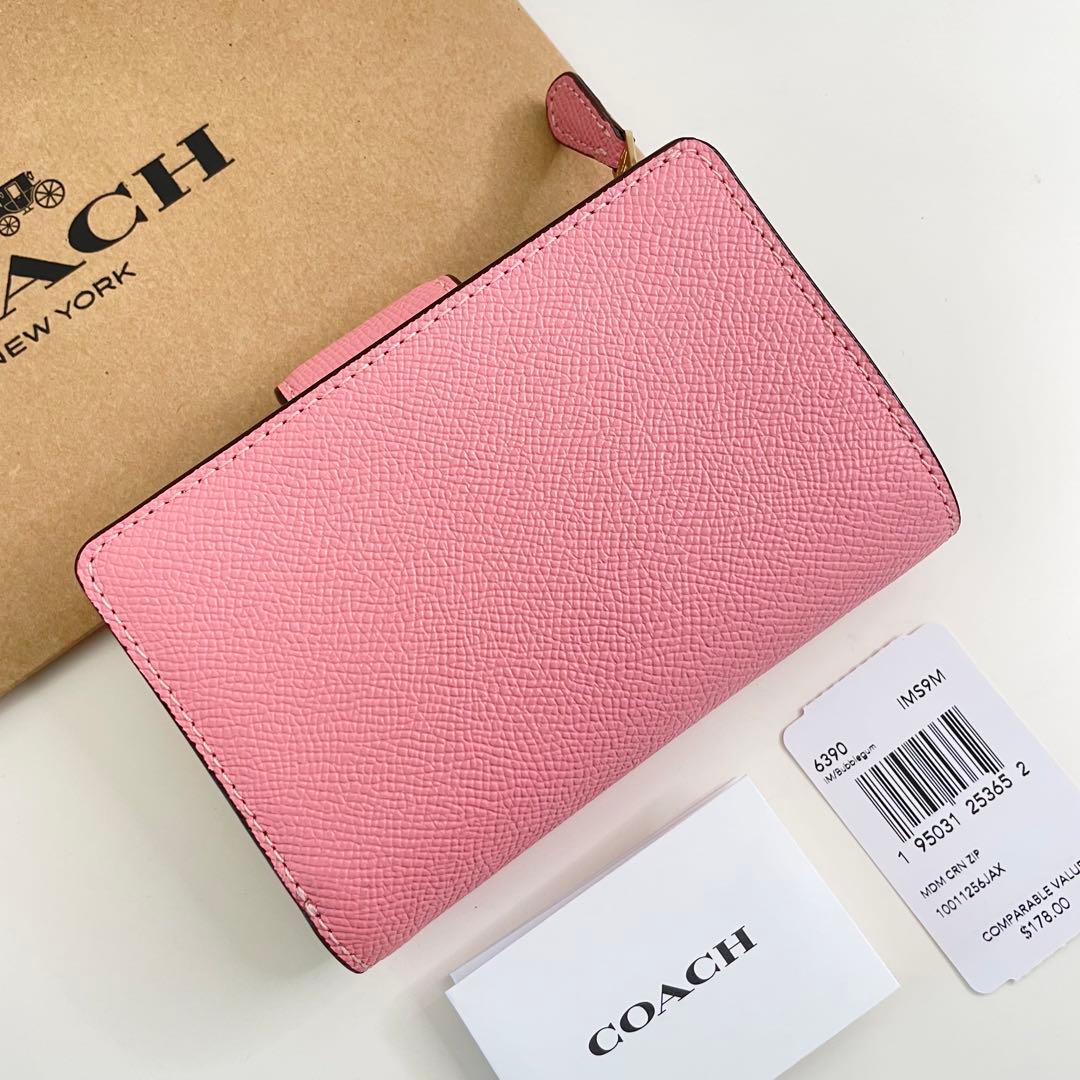 COACH コーチ 折り財布 ピンク 二つ折り財布 - メルカリ