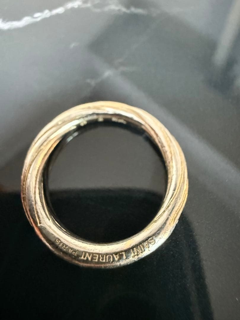 【希少】SAINT LAURENT ツイストリング 925シルバーゴールド