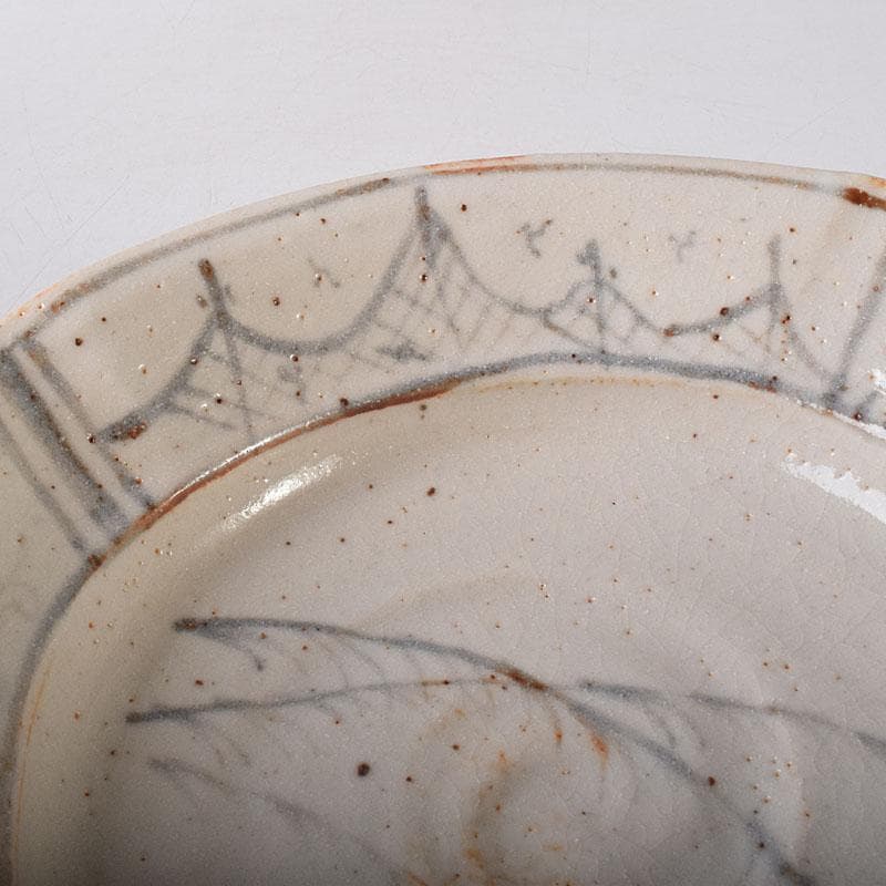 志野焼　加藤光右衛門作　菓子鉢　共箱　C　8089