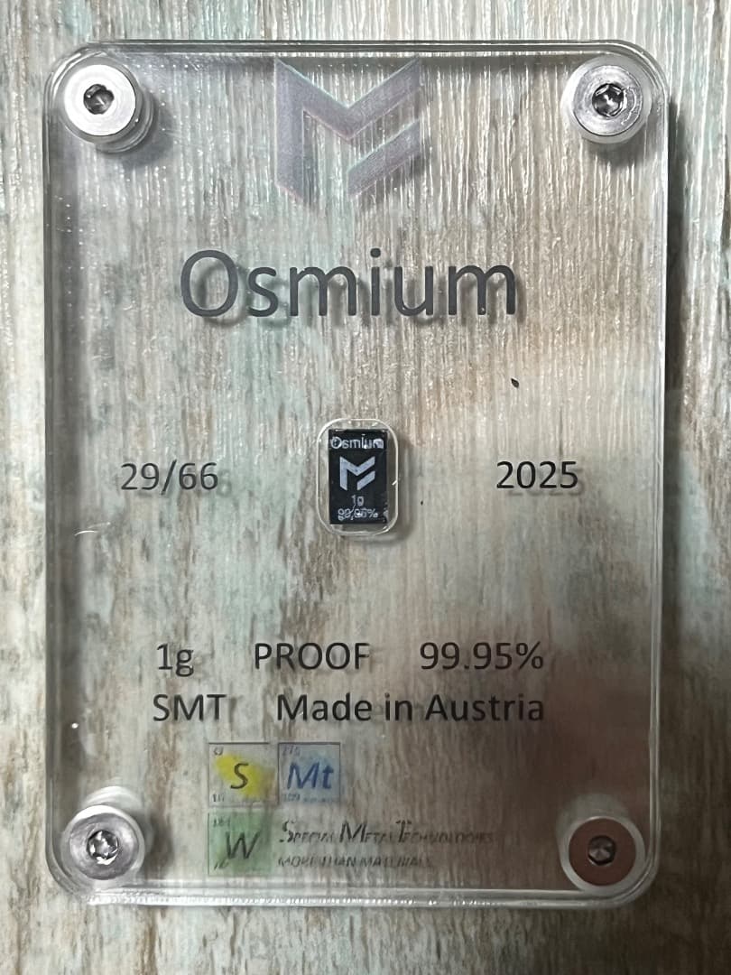 29/66 原子番号76 Os オスミウム 1g 99.95% Osmium