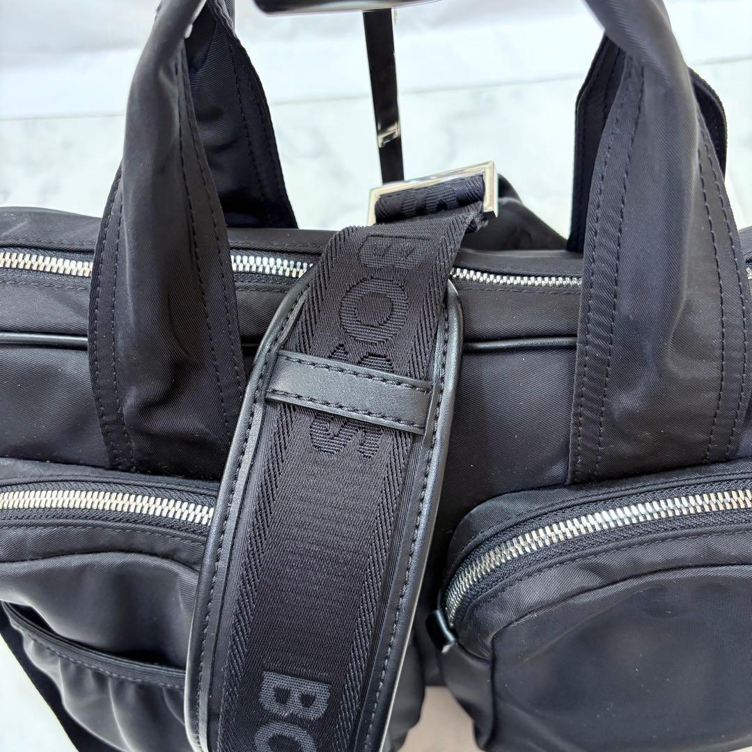 美品 HUGO BOSS ビジネスバッグ ブリーフケース 2WAY ナイロン 黒
