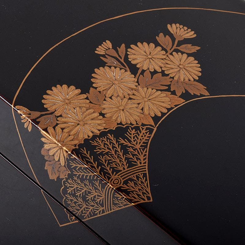 美子銘 扇蒔絵 茶箱 五良太甫呉祥瑞造 染付 振出など