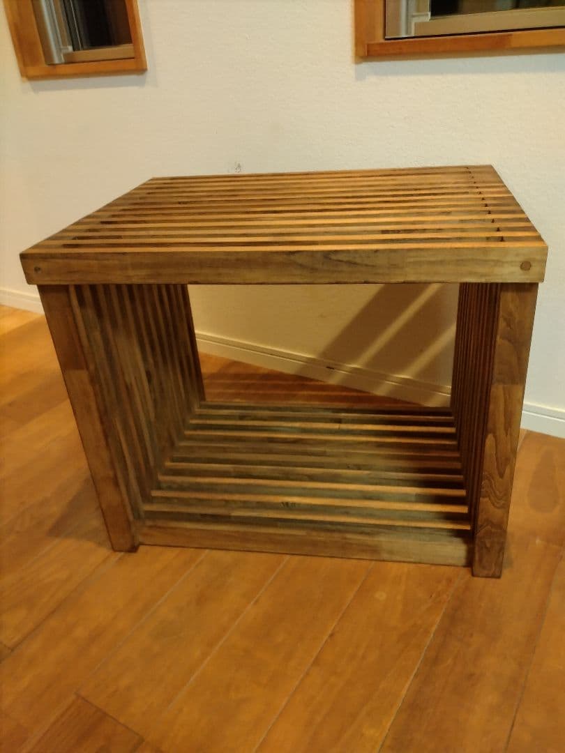 木製 ハンドメイド オーダー ロの字 棚 シェルフ 水槽台 アクアラック 金魚