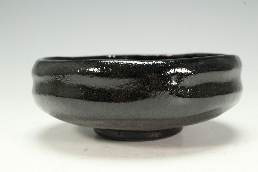 大特価 茶道具 黒楽馬盥茶碗 平夏茶碗 松楽造 銘 好日大徳寺書付K-LC541