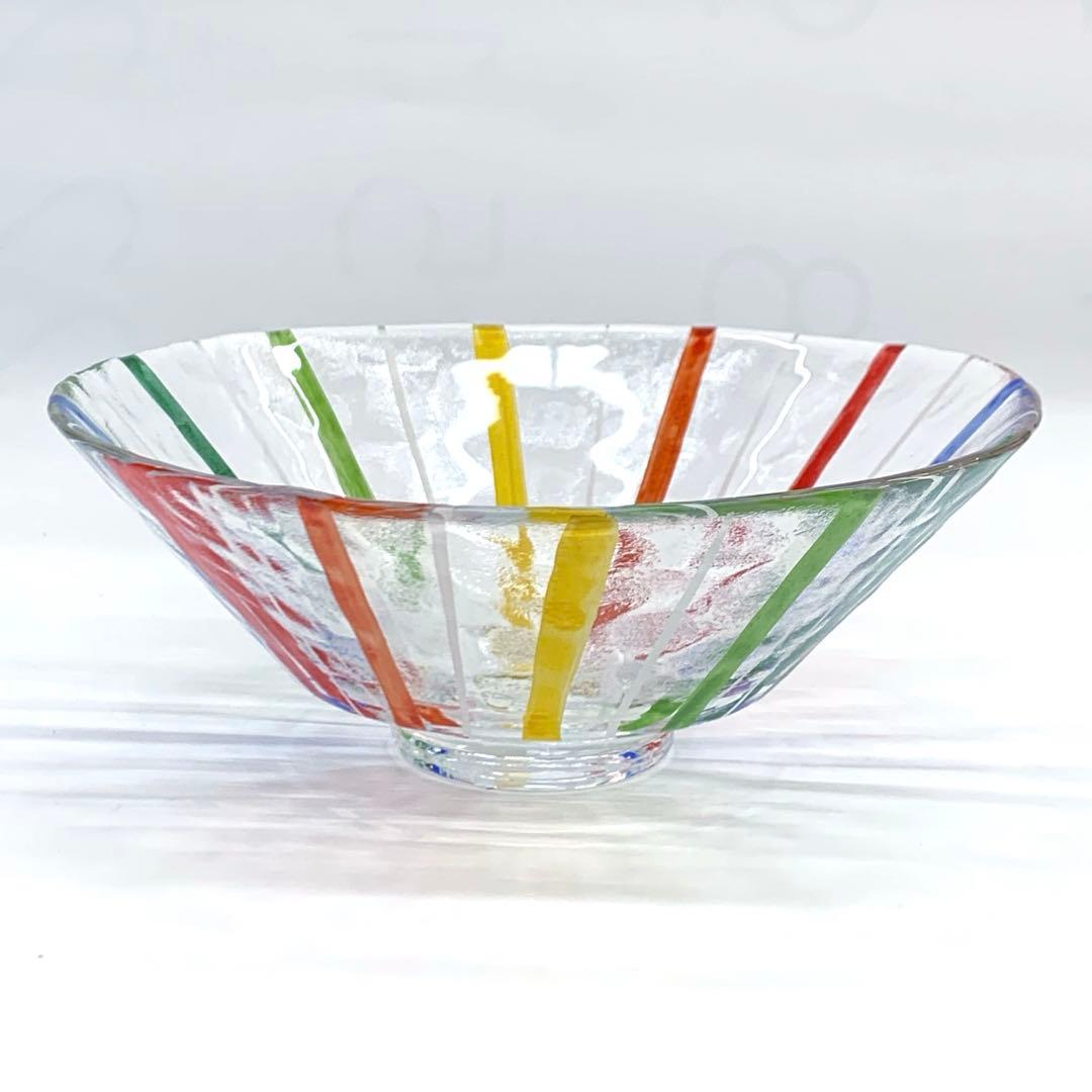 ガラス 抹茶碗 平茶碗 義山 夏のビーチ 超耐熱ガラス製 水出宋絢作