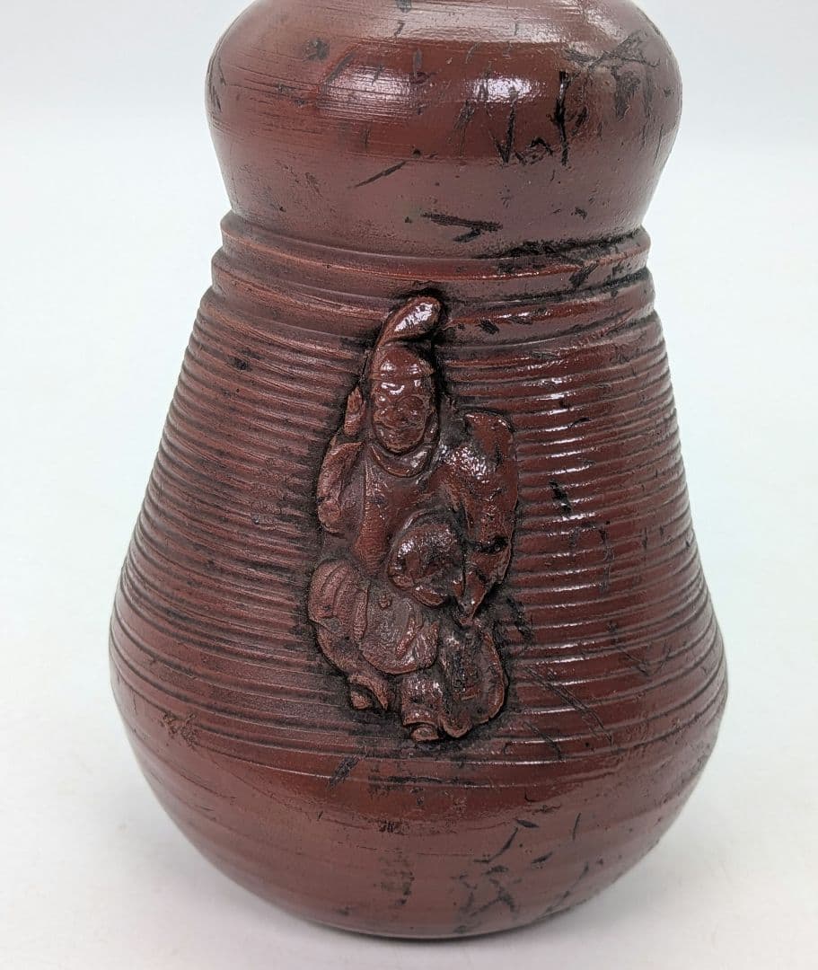 江戸末期 古備前 三方徳利 合箱合布 人形徳利 とっくり 一輪挿し花入